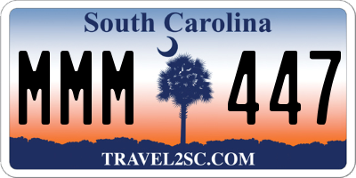 SC license plate MMM447
