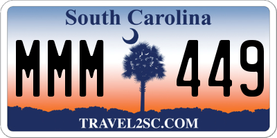 SC license plate MMM449
