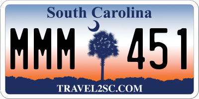 SC license plate MMM451
