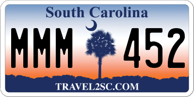 SC license plate MMM452