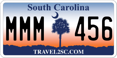 SC license plate MMM456