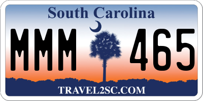 SC license plate MMM465
