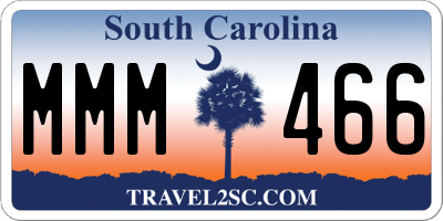 SC license plate MMM466