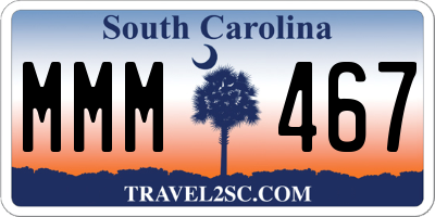 SC license plate MMM467