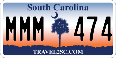 SC license plate MMM474