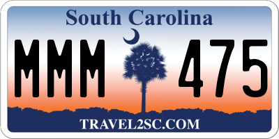 SC license plate MMM475