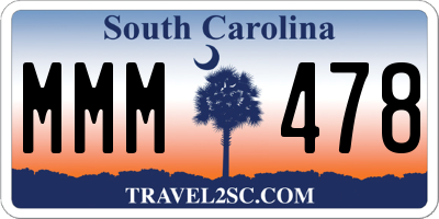 SC license plate MMM478
