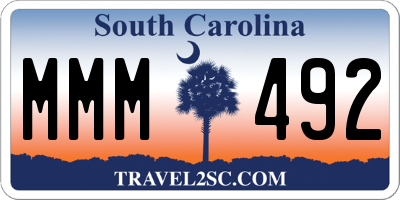 SC license plate MMM492