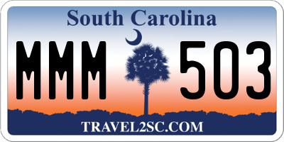 SC license plate MMM503