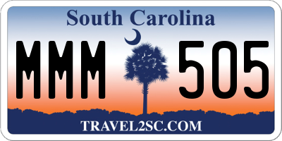 SC license plate MMM505