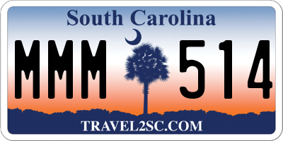 SC license plate MMM514