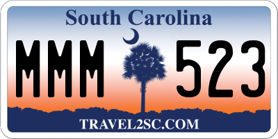 SC license plate MMM523