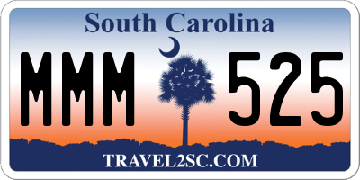 SC license plate MMM525