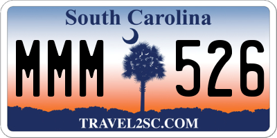 SC license plate MMM526