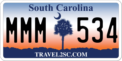 SC license plate MMM534