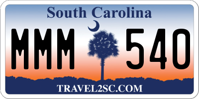 SC license plate MMM540