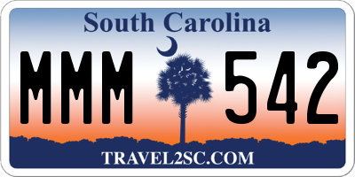 SC license plate MMM542