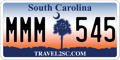SC license plate MMM545