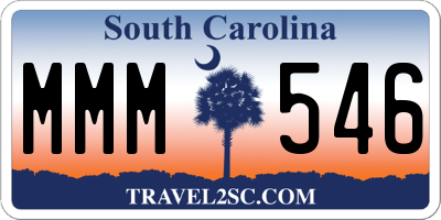 SC license plate MMM546