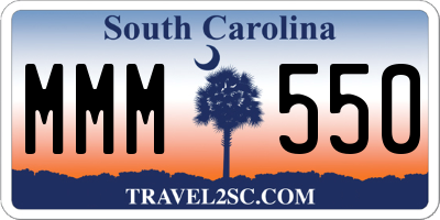 SC license plate MMM550