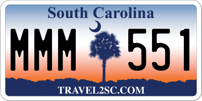SC license plate MMM551