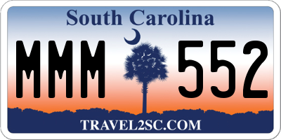 SC license plate MMM552