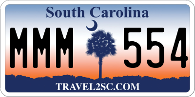 SC license plate MMM554