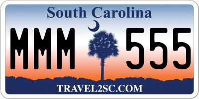 SC license plate MMM555