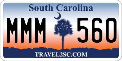 SC license plate MMM560