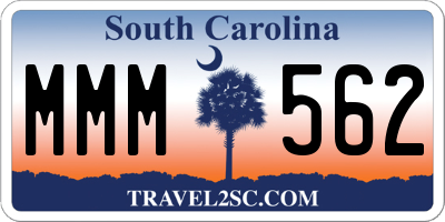SC license plate MMM562