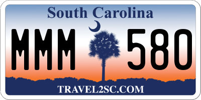 SC license plate MMM580