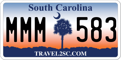 SC license plate MMM583