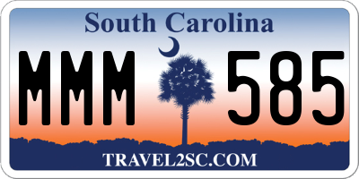 SC license plate MMM585