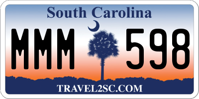 SC license plate MMM598