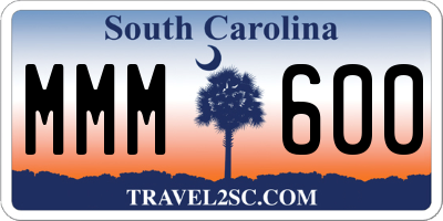SC license plate MMM600