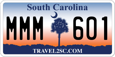 SC license plate MMM601