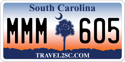 SC license plate MMM605
