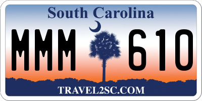 SC license plate MMM610