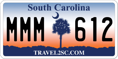 SC license plate MMM612