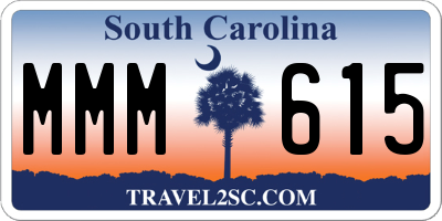 SC license plate MMM615