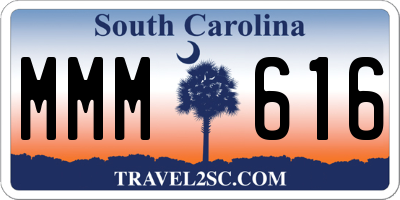 SC license plate MMM616