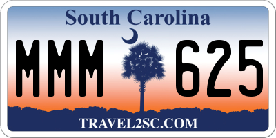 SC license plate MMM625