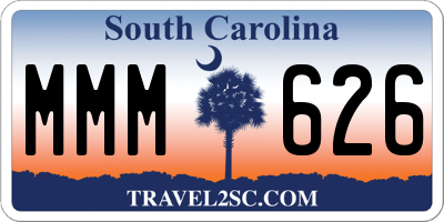 SC license plate MMM626