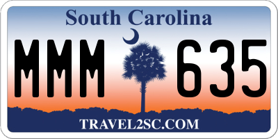 SC license plate MMM635