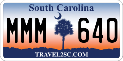 SC license plate MMM640