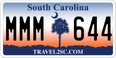 SC license plate MMM644