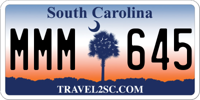 SC license plate MMM645