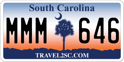 SC license plate MMM646