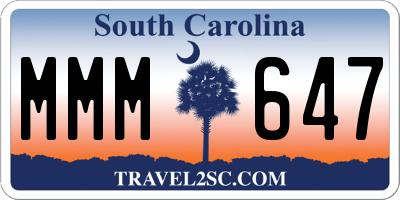 SC license plate MMM647