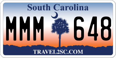 SC license plate MMM648